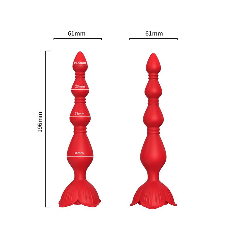 Cadena Anal con Vibración Base de Rosa 11