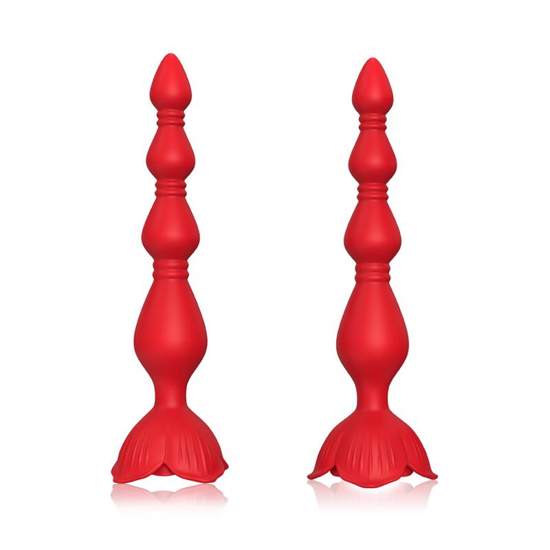 Cadena Anal con Vibración Base de Rosa 6