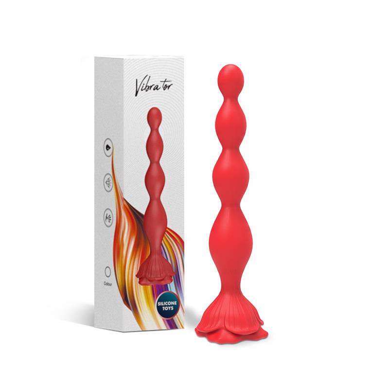 Cadena Anal con Vibración Base de Rosa 3