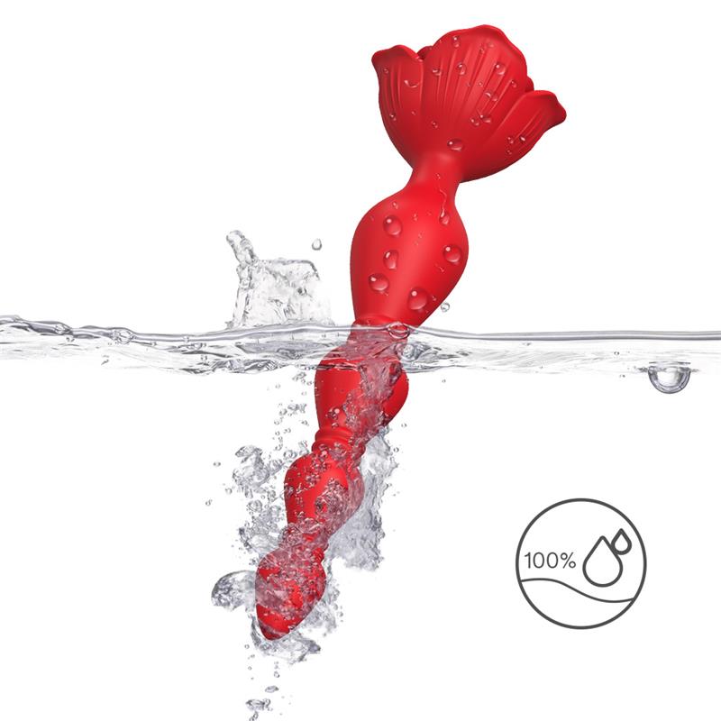 Cadena Anal con Vibración Base de Rosa 10