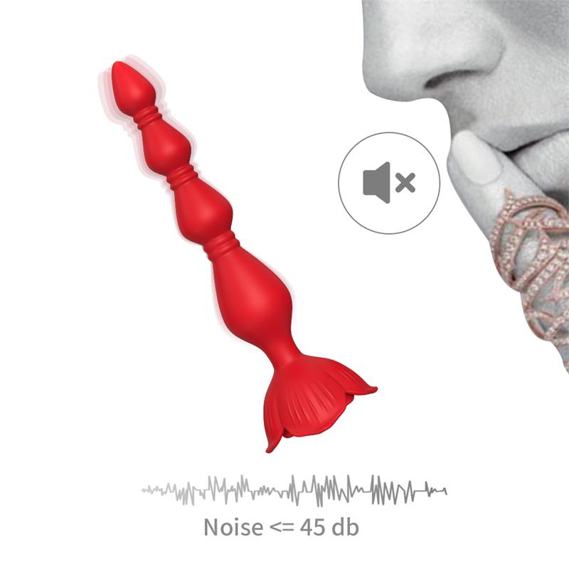 Cadena Anal con Vibración Base de Rosa 9