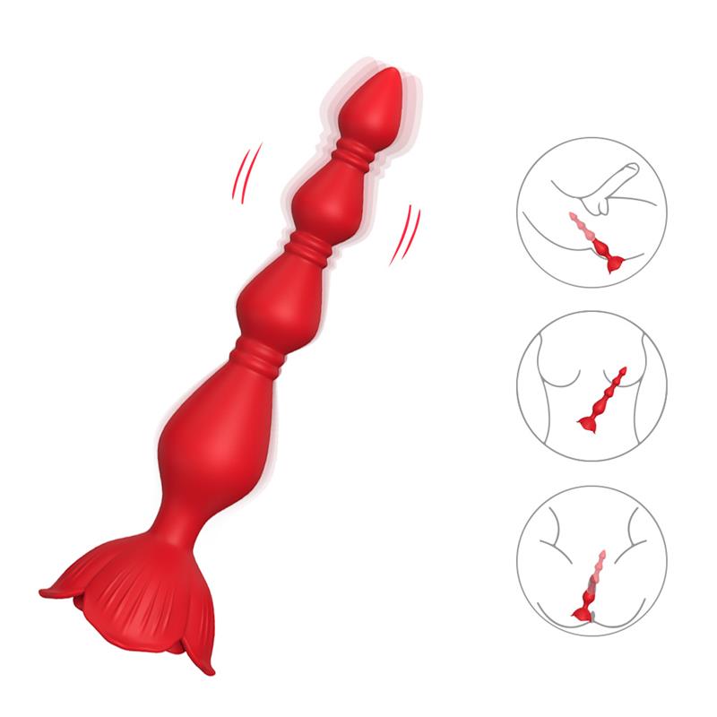 Cadena Anal con Vibración Base de Rosa 3