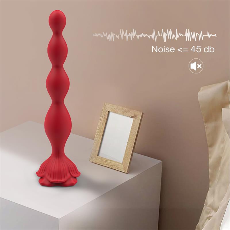 Cadena Anal con Vibración Base de Rosa 7
