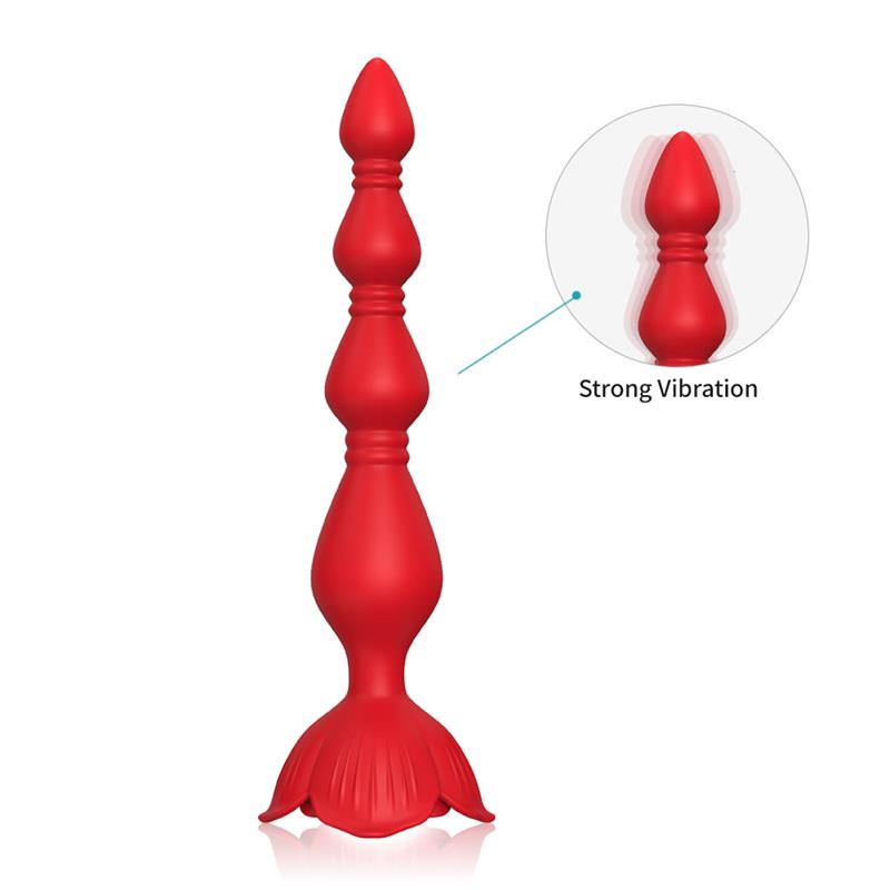 Cadena Anal con Vibración Base de Rosa 4