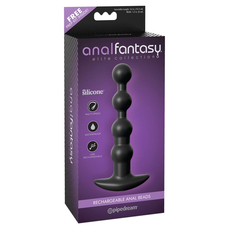 Cadena Anal con Vibración Negro