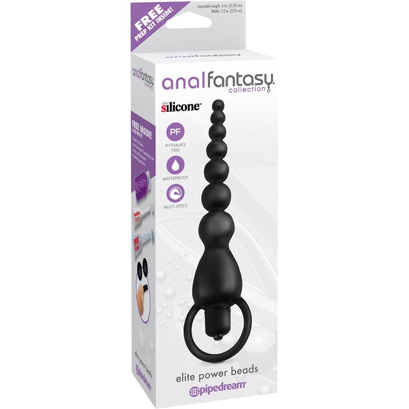 Cadena Anal Elite Power Beads Negro