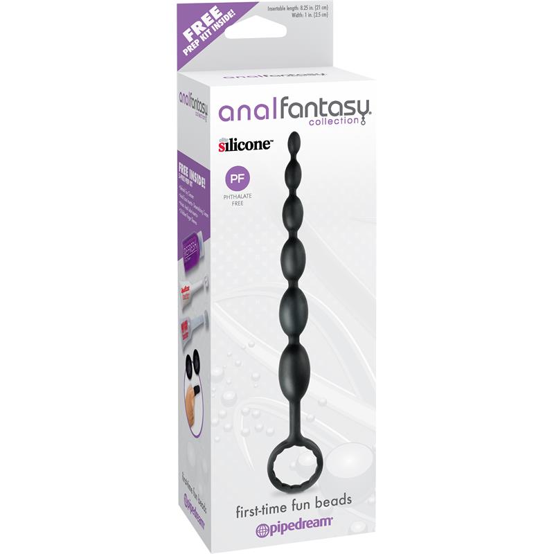 Cadena Anal First-Time Fun Beads Negro
