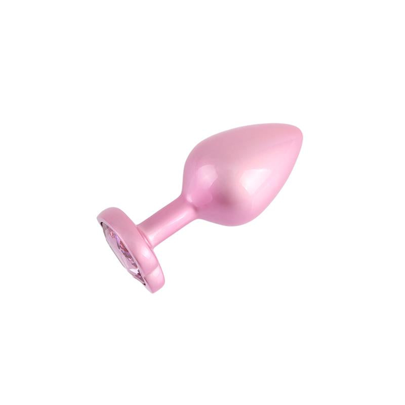 Candy Pink Heart Plug Anal con Joya en la Base Talla M