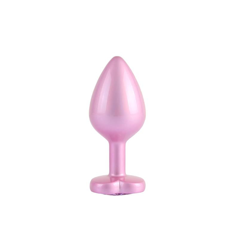 Candy Pink Heart Plug Anal con Joya en la Base Talla M