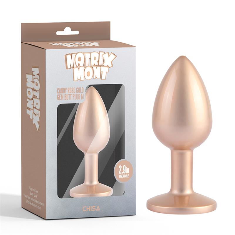 Candy Rose Gold Gem Plug Anal con Joya en la Base Talla M