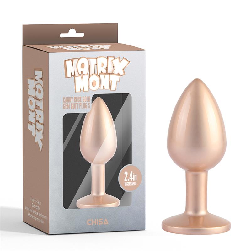 Candy Rose Gold Gem Plug Anal con Joya en la Base Talla S