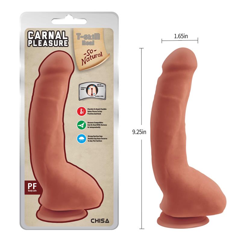 Carnal Pleasure Dildo dual Density Bronceado 23.5cm