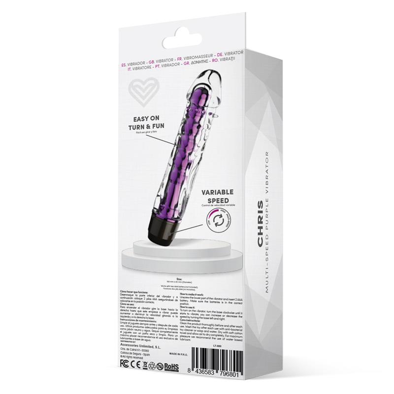 Chris Vibrador Multi-Velocidad Púrpura 3