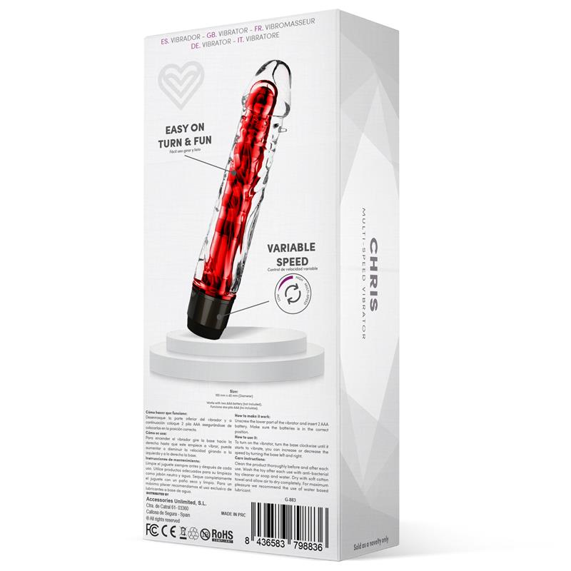 Chris Vibrador Multi Velocidad Rojo 3