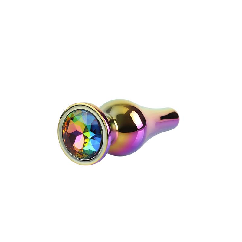 Classic Rainbow Plug Anal con Joya en la Base 4.4
