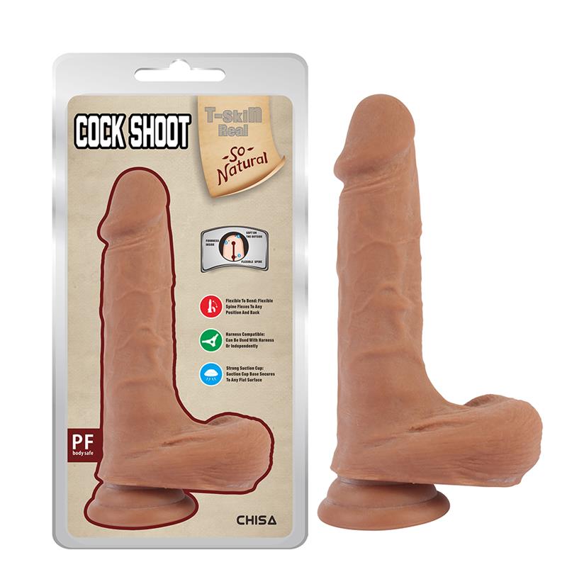 Cock Shoot Dildo Dual Density Bronceado 20cm