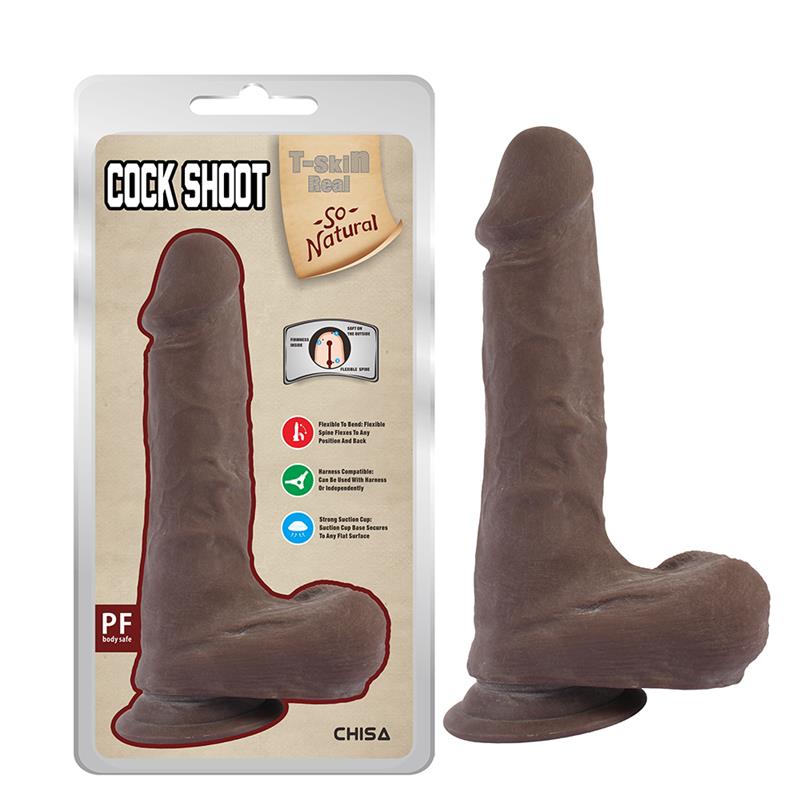 Cock Shoot Dildo dual Density Marrón 20cm