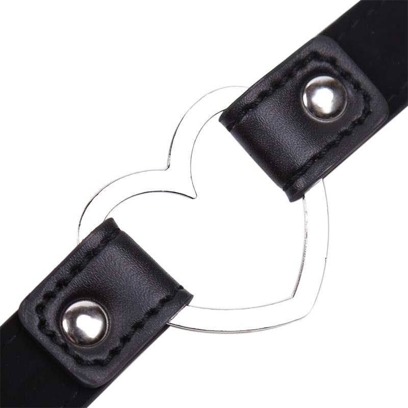 Collar con Aro en Forma de Corazón Ajustable 41,5 cm Negro 6