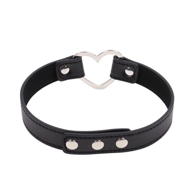 Collar con Aro en Forma de Corazón Ajustable 41,5 cm Negro 3