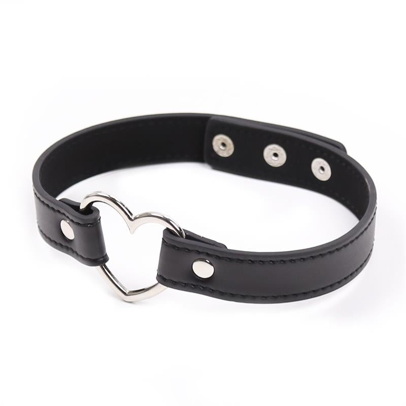 Collar con Aro en Forma de Corazón Ajustable 41,5 cm Negro 4