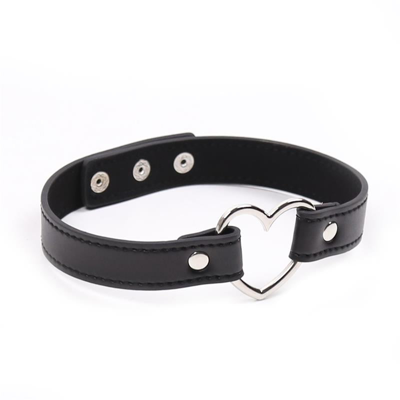 Collar con Aro en Forma de Corazón Ajustable 41,5 cm Negro 2