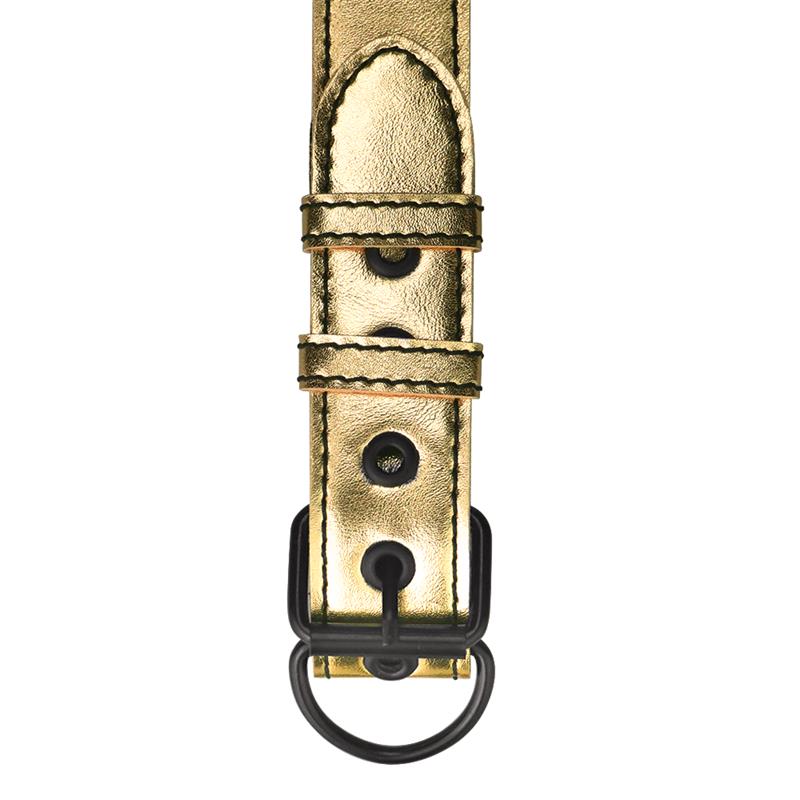 Collar con Correa Bondage Dorado 3