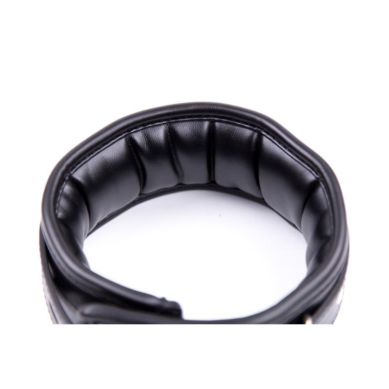 Collar con Correa de Metal e Interior Acolchado Negro 8