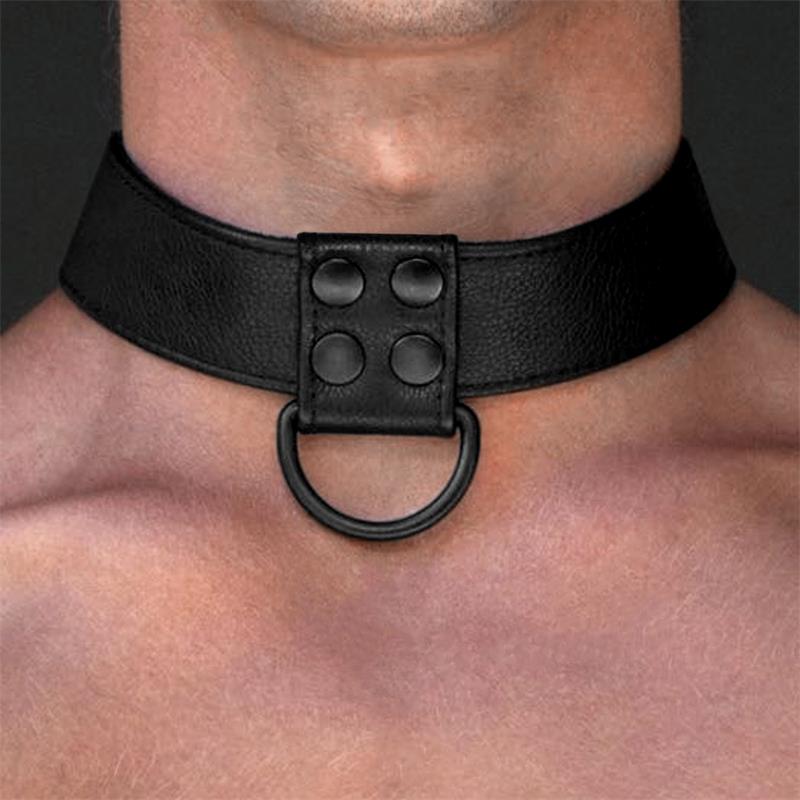 Collar con Correa Negro Mate 4