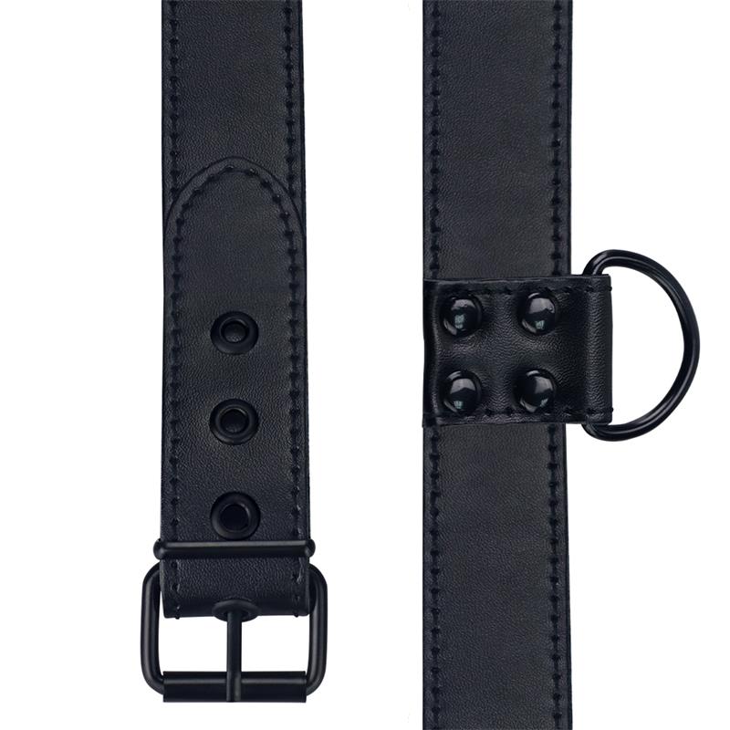 Collar con Correa Negro Mate 3