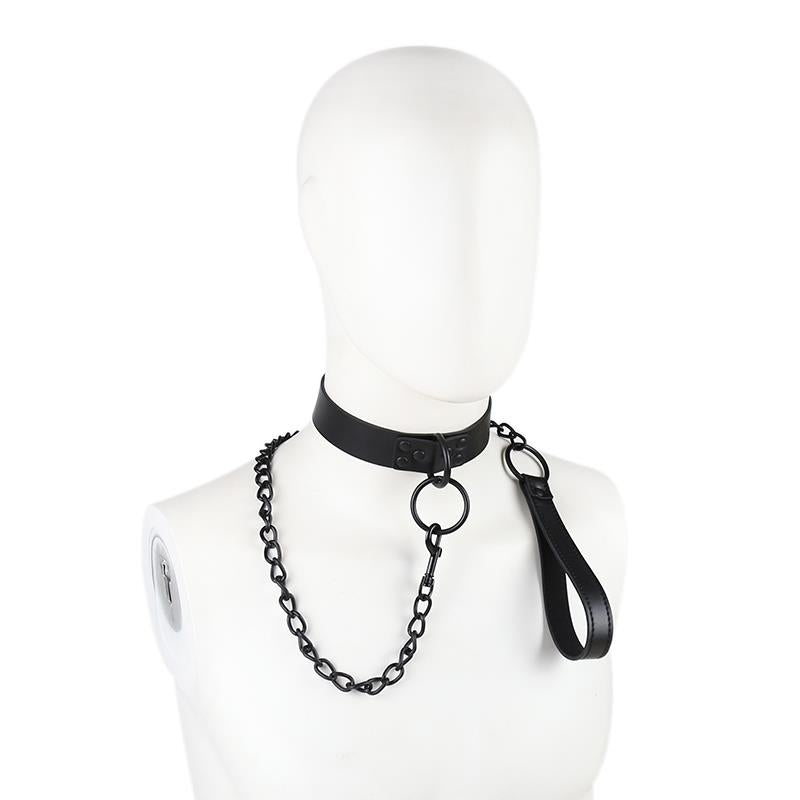 Collar con Correa Negro 2