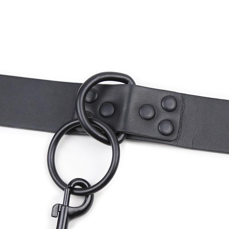 Collar con Correa Negro 4