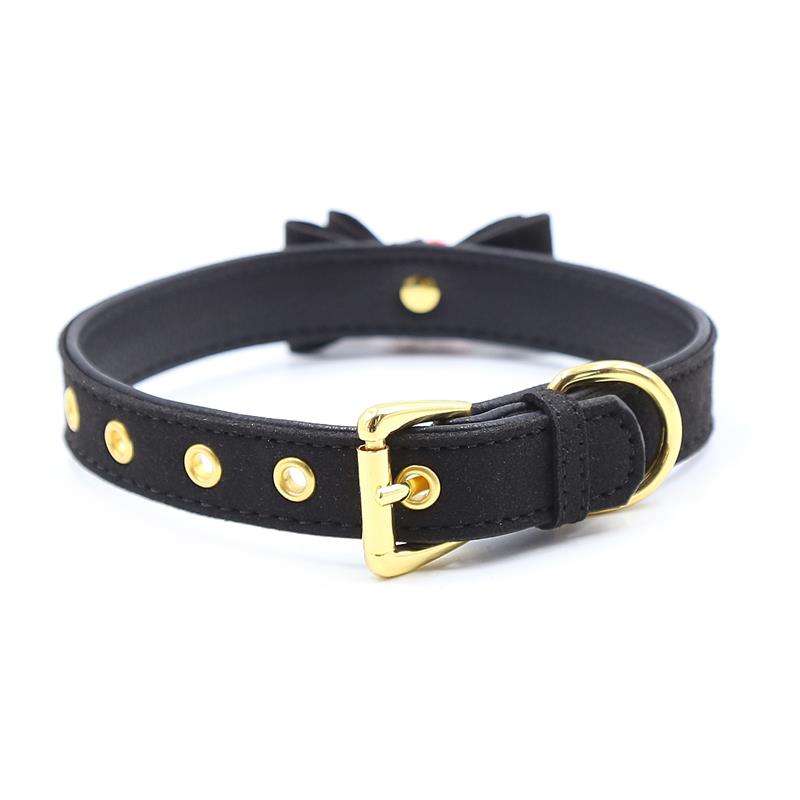 Collar con Lazo y Cascabel 44 cm Negro/Rojo 3