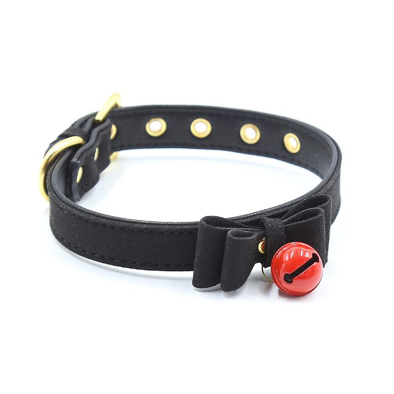 Collar con Lazo y Cascabel 44 cm Negro/Rojo 2