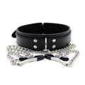 Collar con Pezoneras y Cadena de Metal Negro