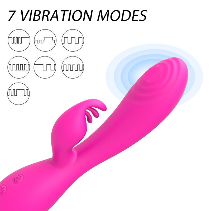 Conejito Vibrador Magic Stick con Pulsación Fucsia, imagen 3