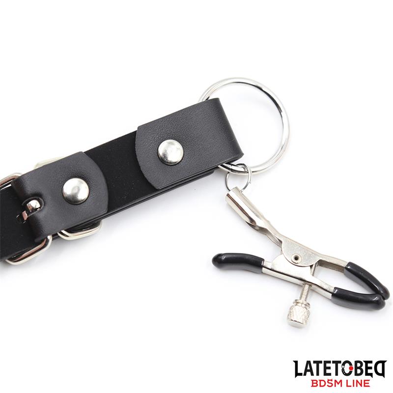 Correas de Bondage para Piernas con Pinzas para Clítoris
