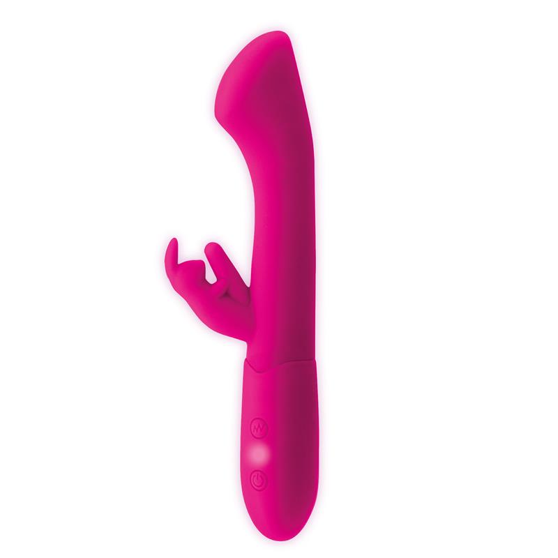 Cotton Vibrador Punto G y Conejito USB Silicona Fuchsia 4