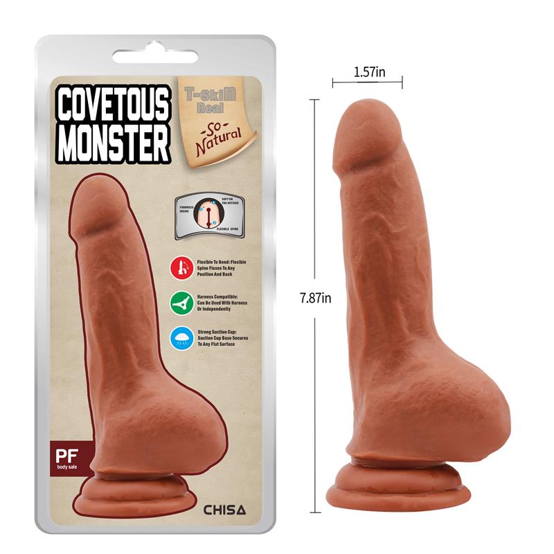 Covetous Monste Dildo Dual Density Bronceado 20 cm