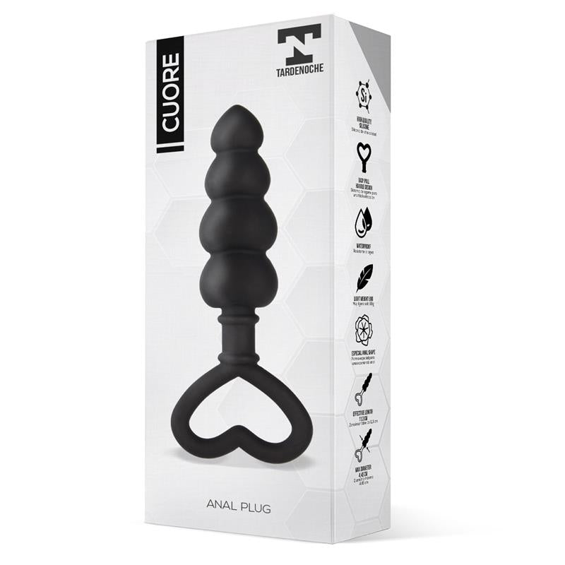 Cuore Plug Anal Silicona Negro 2