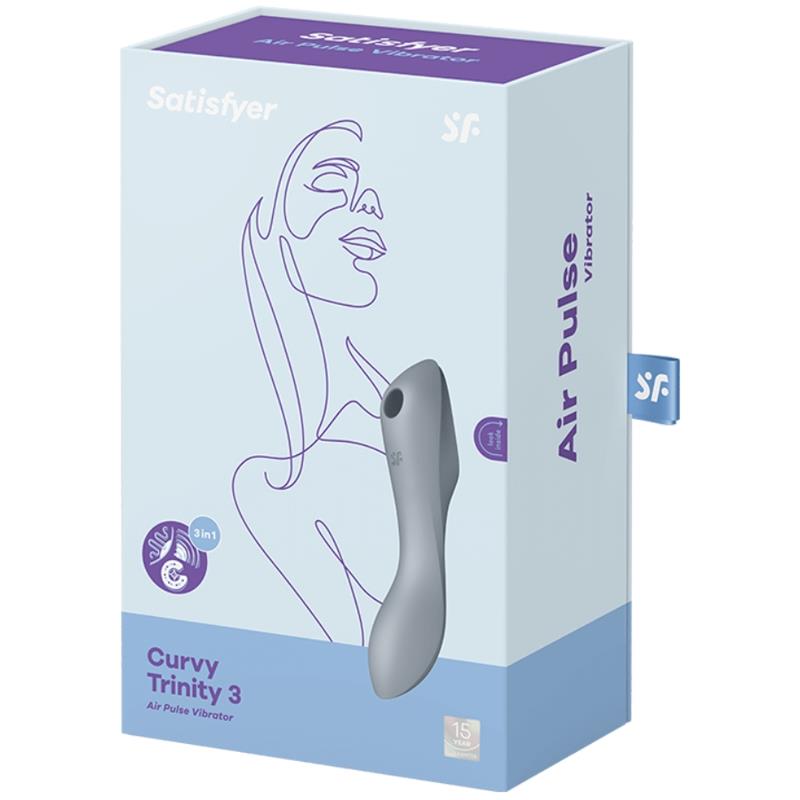 Curvy Trinity 3 Vibrador y Succionador Triple Estimulación Bluegray 3