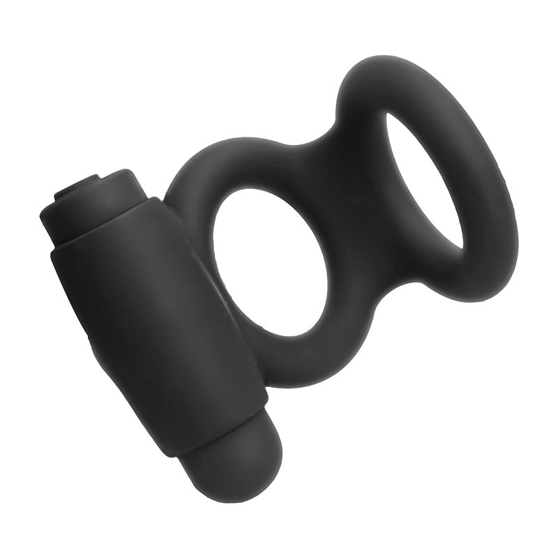 Denver Anillo Doble con Bala Vibradora USB Silicona Negro 5