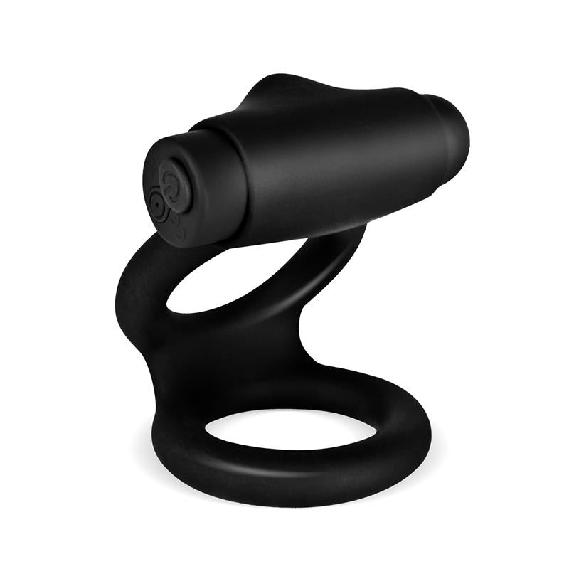 Denver Anillo Doble con Bala Vibradora USB Silicona Negro 4