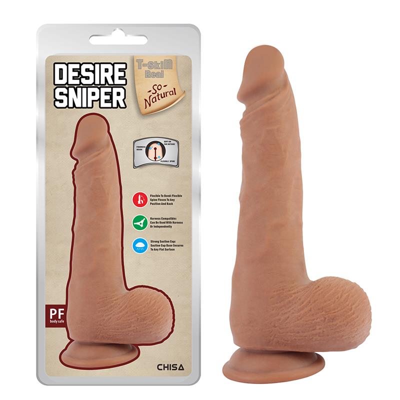 Desire Sniper Dildo Dual Density Bronceado 23cm