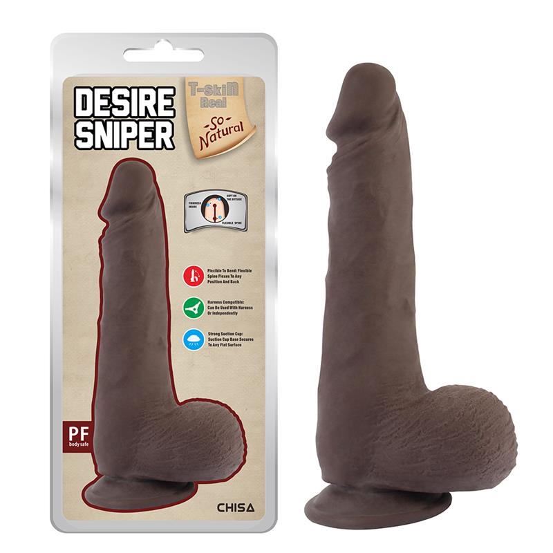 Desire Sniper Dildo Dual Density Marrón 23cm