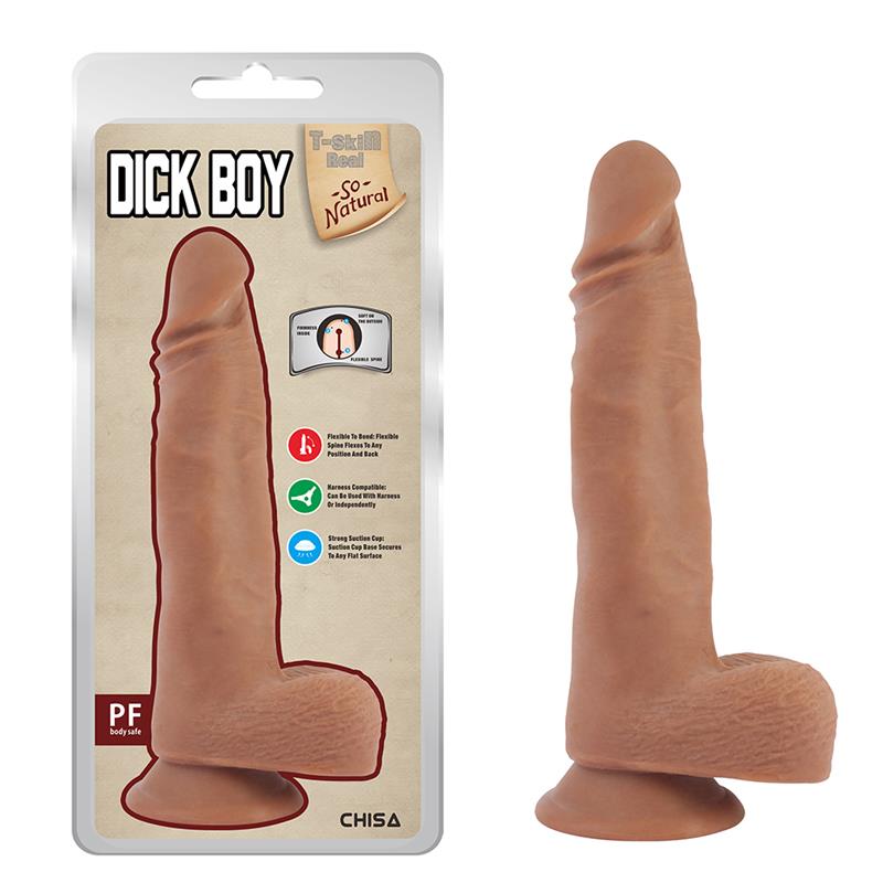 Dick Boy Dildo Dual Density Bronceado 22cm