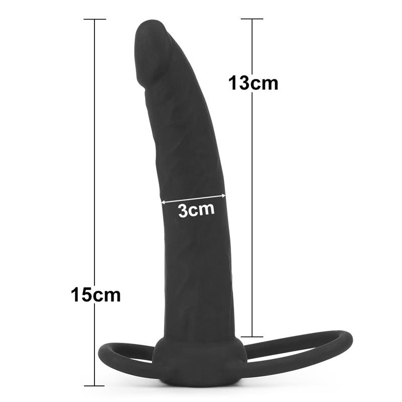 Dildo Anal con Doble Anillo Negro 7