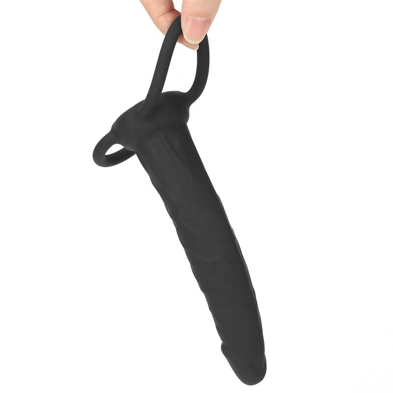Dildo Anal con Doble Anillo Negro 5