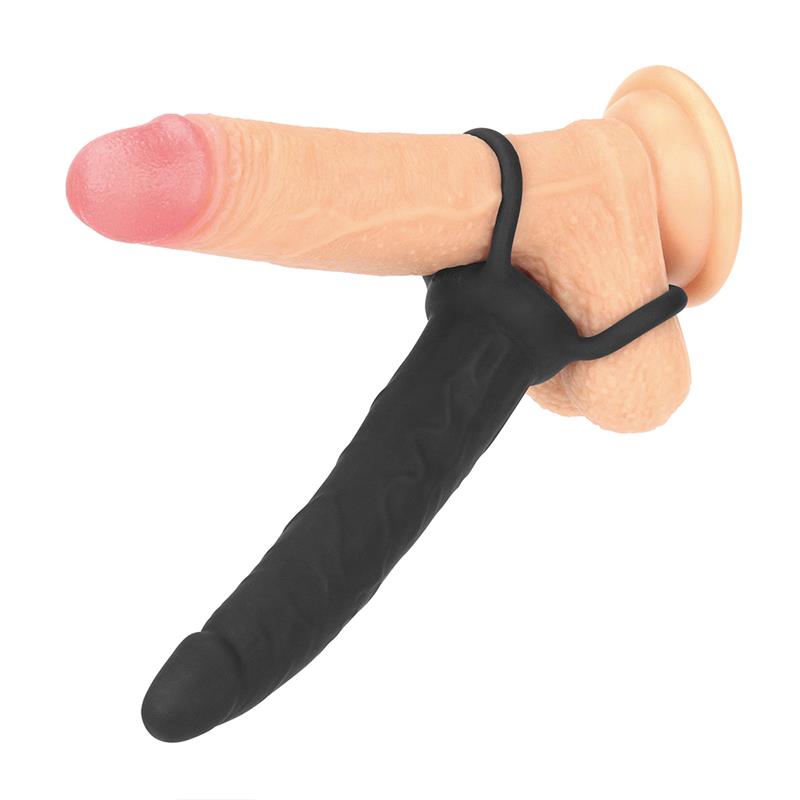 Dildo Anal con Doble Anillo Negro 2