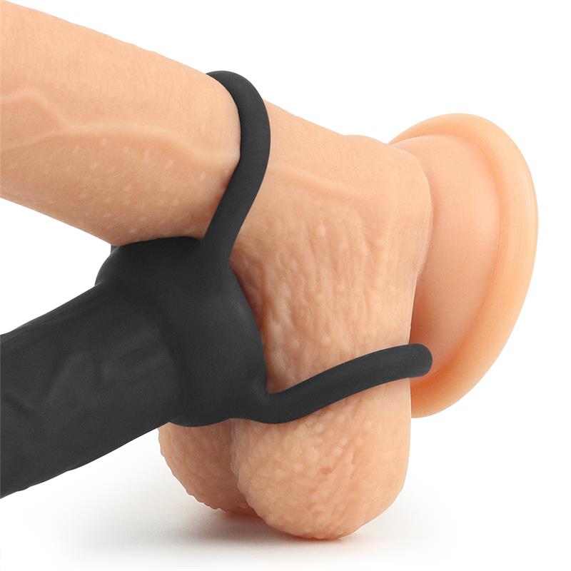 Dildo Anal con Doble Anillo Negro 3