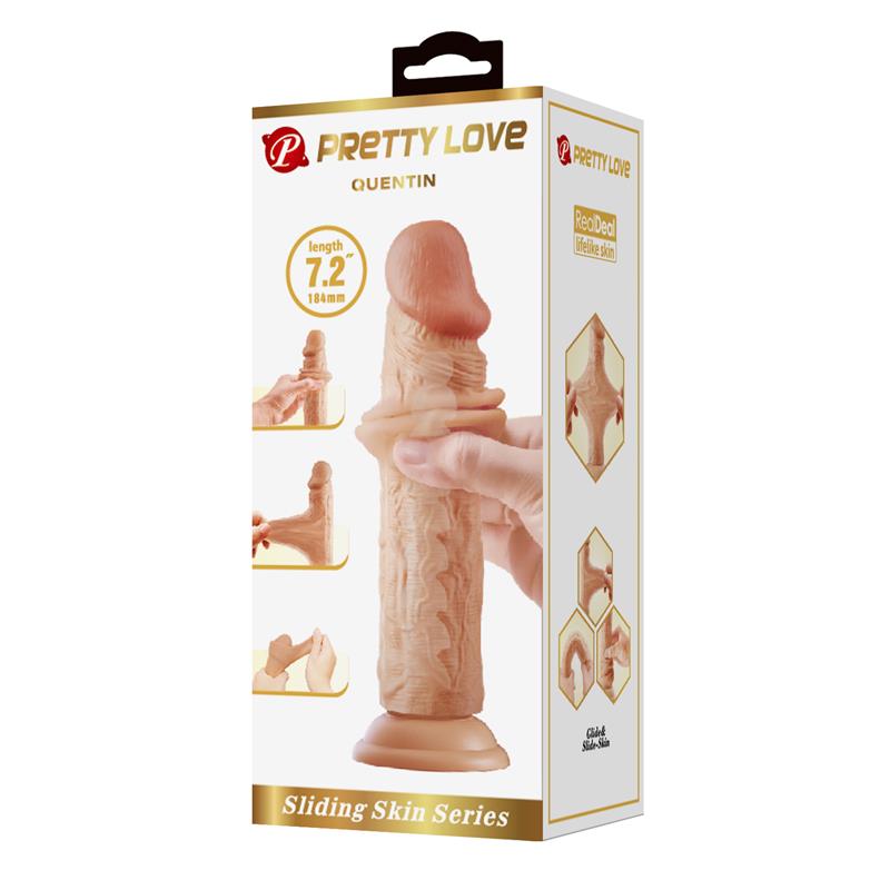 Dildo con Piel Deslizante Retractil 18.4 cm